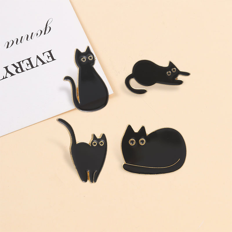 Cute Big Eyes Black Cat Enamel - огляд і ціна Edc Everyday Carry Knives