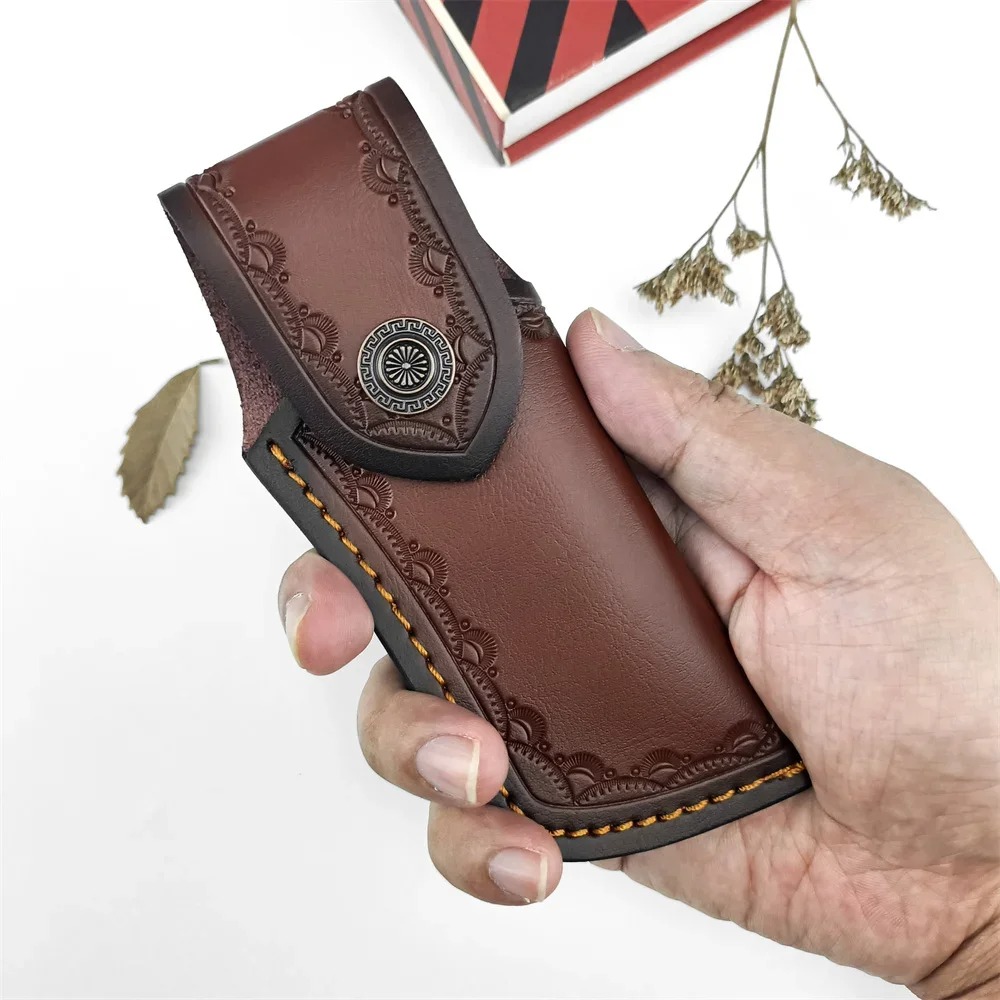 Brown Embossed Leather Knife S - огляд і ціна Edc Carry Belt Leather