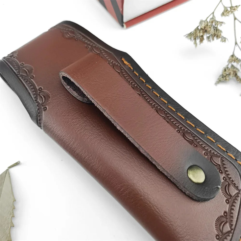 Brown Embossed Leather Knife S - огляд і ціна Edc Carry Belt Leather